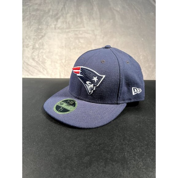 New Era 59FIFTY New England Patriots Low Profile Hat Men's 7 1/2 Blue Cap - Picture 8 of 8
